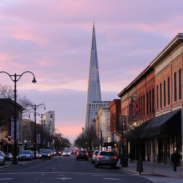 Fair Lawn street at sunset