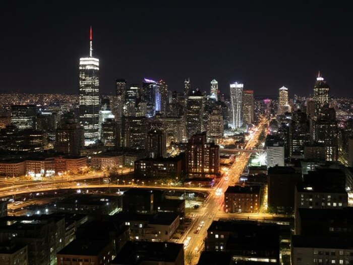Night view of NYC skyline